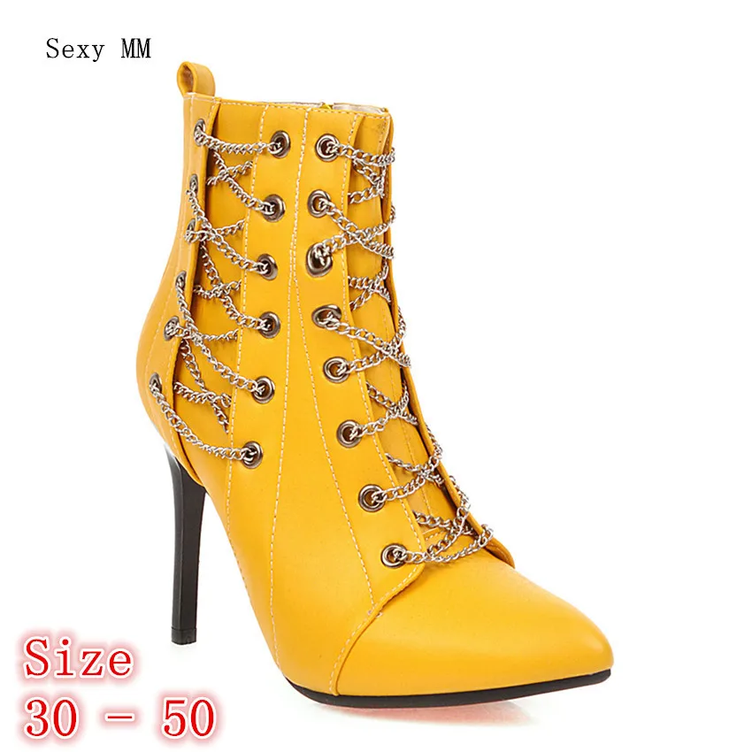 Женские ботильоны на весну и осень Обувь высоких каблуках женские полусапожки