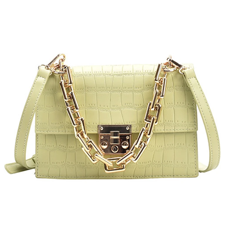 

Female Small Luxury Brand Thick Chain Crossbody Bags for Women Black Ladies Handbags Shoulder 2021 Summer Leather Bags