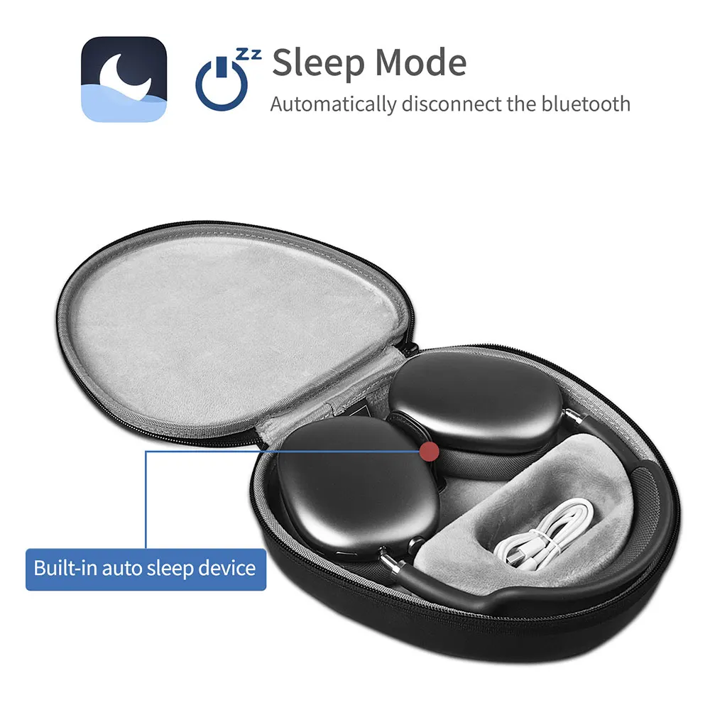 Водонепроницаемый смарт-чехол WiWU для AirPods Max с сумкой переноски функцией
