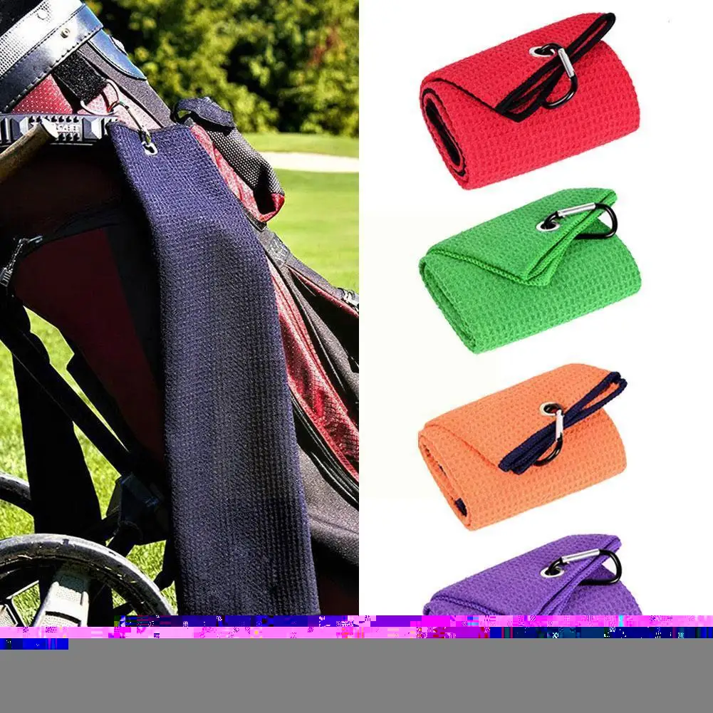 

Golf Towel Waffle Pattern Cotton With Carabiner Running Towel Cleaning Towels For Golf Running Yoga Sports Lovers A9e9