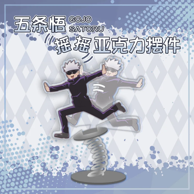 

Anime Jujutsu Kaisen Gojo Satoru Cartoon Spring Figure Shake Shake Stand Model Transparent Acrylic Desk Decor Toy Cosplay Gift