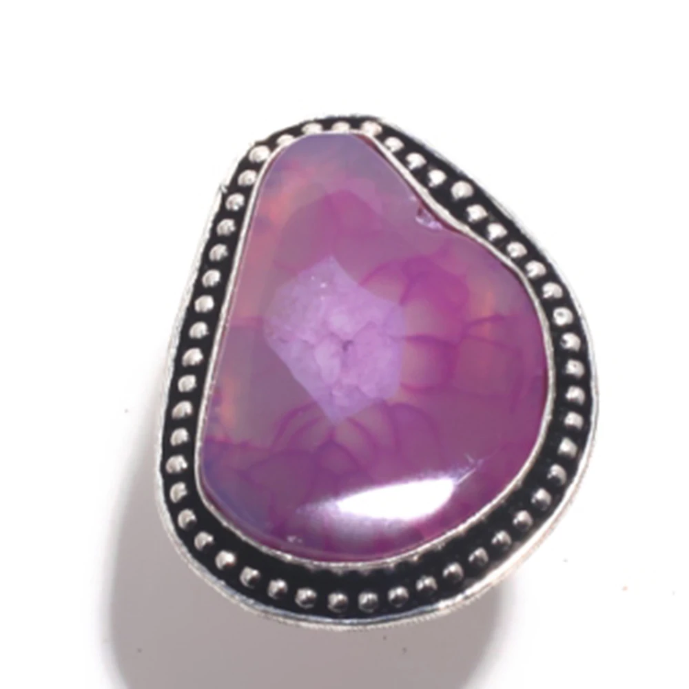 Кольцо из настоящего Агата на солнечной батарее серебряное кольцо с покрытием