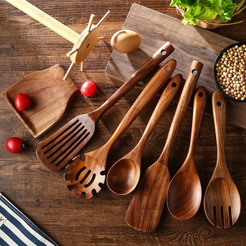 Набор деревянной кухонной утвари подвесной органайзер для столешницы ложка