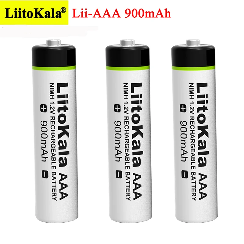 LiitoKala оригинальный AAA 900 мАч NiMH аккумулятор 1 2 в перезаряжаемая батарея для