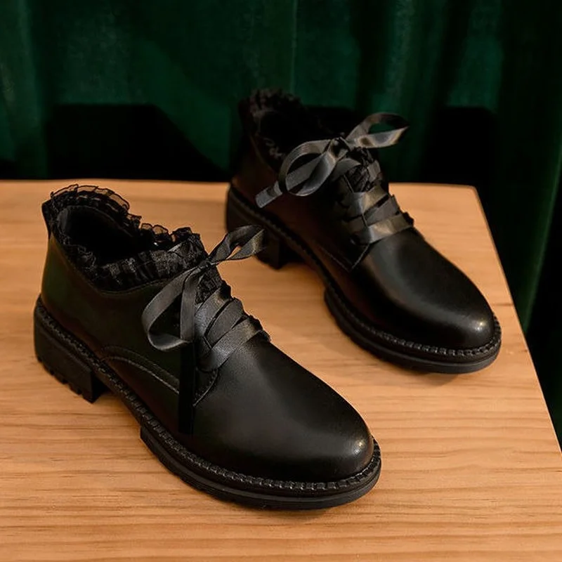 Новые женские туфли женская повседневная обувь на среднем толстом каблуке