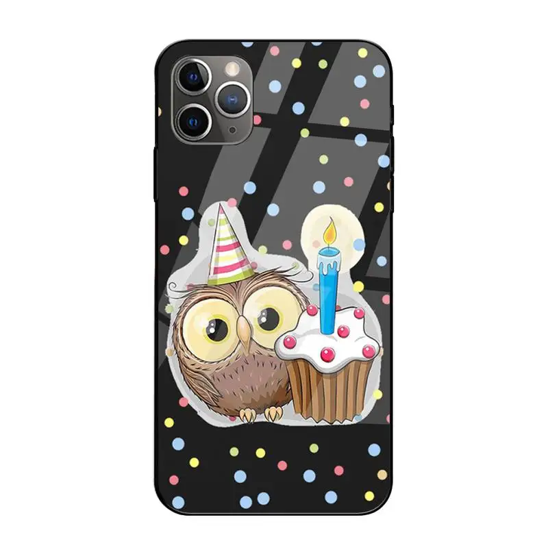 

0 Lovely Animal Owl Case For Phone Case Tempered Glass For Iphone6plus 6S 7 7plus 8 X XS XSmax XR 11 12 Pro Max 12mini