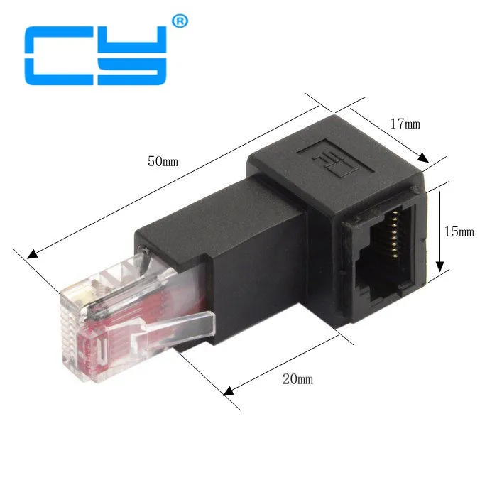 

Multi-angle RJ45 Up Down Right Left Angled 8P8C FTP STP UTP Cat 5e Male to Female Lan Ethernet Network Extension Adapter Angle