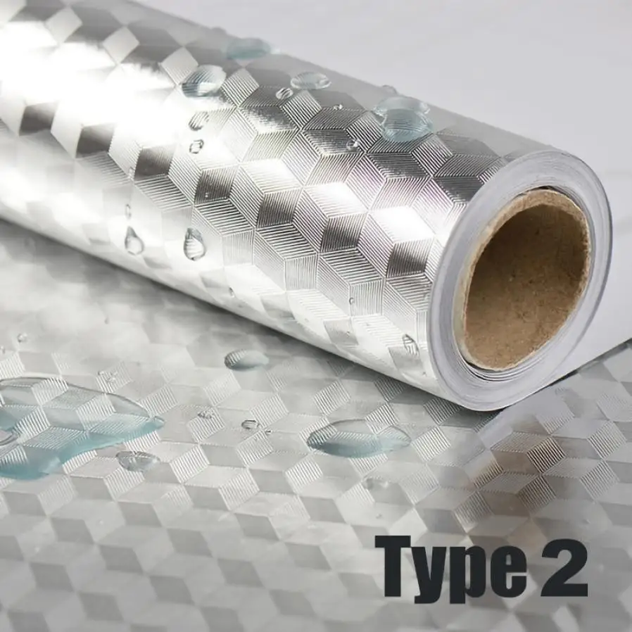 

40x100cm Kitchen Oil-Proof Waterproof Sticker for Stove Cabinet Moisture-Proof Self Adhesive DIY Wall Stickers Easy Clean