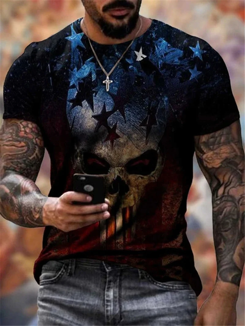 

Men T shirt Summer oversized golden lion T-shirt new multicolor 3D graphic print top men's personalized fashion streetwear tee