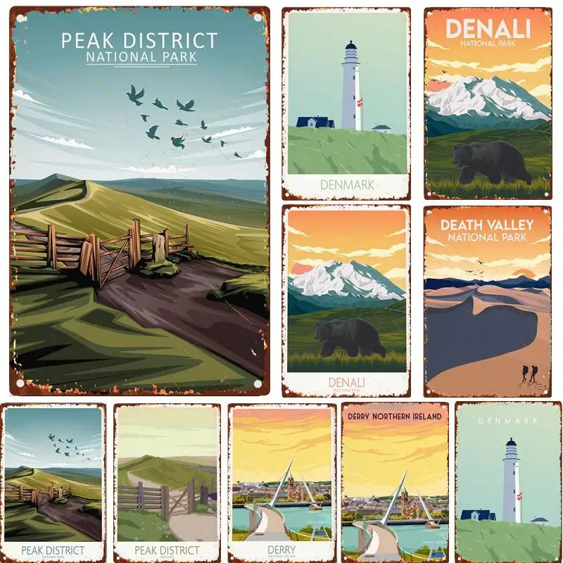 Жестяной знак национальный парк смерти долины Калифорния Невада искусство на