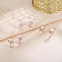 maikale classic multiple ceramic stud earrings copper aaa cubic zirconia plated simple korean earrings for women jewelry gift