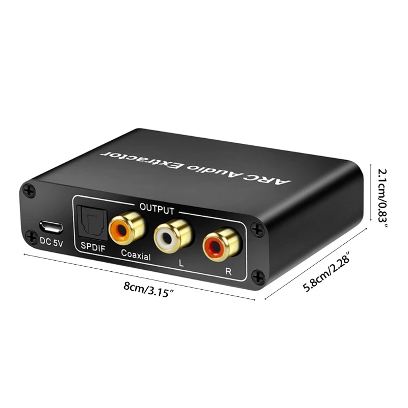 

ARC Adapter 192KHz Converter HDMI-compatible Extractor Digital to Analog Stereo 3.5mm Jack ARC