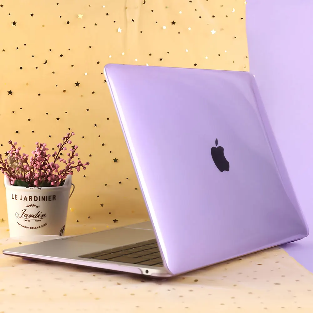 Премиум матовый чехол для MacBook Air 11 12 дюймов, рукав для ноутбука Macbook Pro 13 15 Touch Bar Touch ID+ чехол для клавиатуры - Цвет: Crystal purple