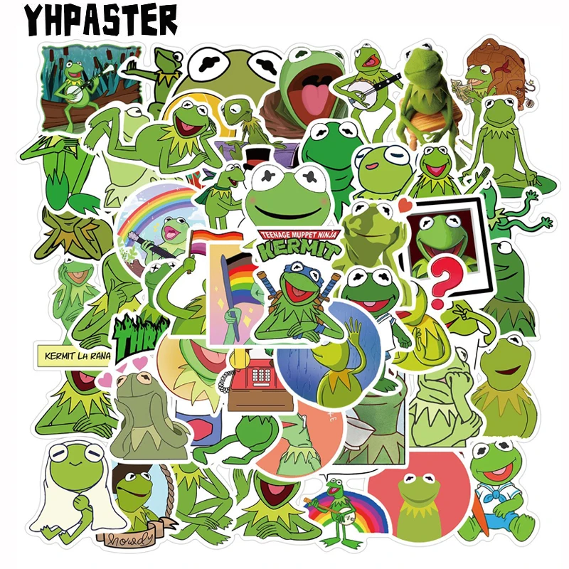 

10/30/50 шт. Мультяшные наклейки Кермит Лягушка для багажа автомобиля ноутбука велосипеда рюкзака подарок DIY телефон водонепроницаемые ПВХ игр...