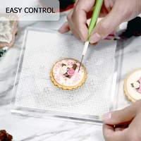 acrylic square cookie decorating turntable cookie stencils holder cookie sugar turntable swivel for royal icing5 9in