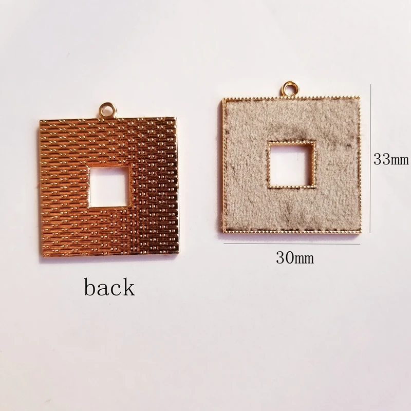 Япония и Южная Корея Новая флокированная ткань выдолбленные квадратные серьги DIY
