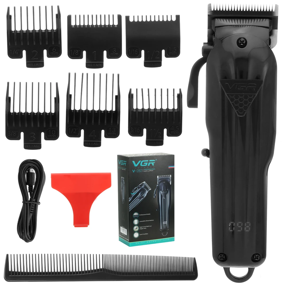 

Машинка для стрижки волос VGR, профессиональная машинка для стрижки волос для мужчин, электрическая машинка для бороды, беспроводная Проводн...