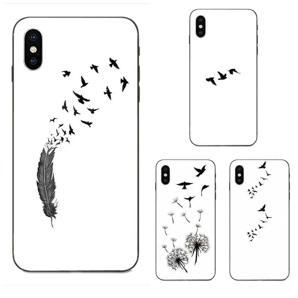 Тату-наклейки с птичьими перьями для Galaxy A8 A9 Star Note 4 8 9 10 S3 S4 S5 S6 S7 S8 S9 S10 Edge Lite Plus Pro G313