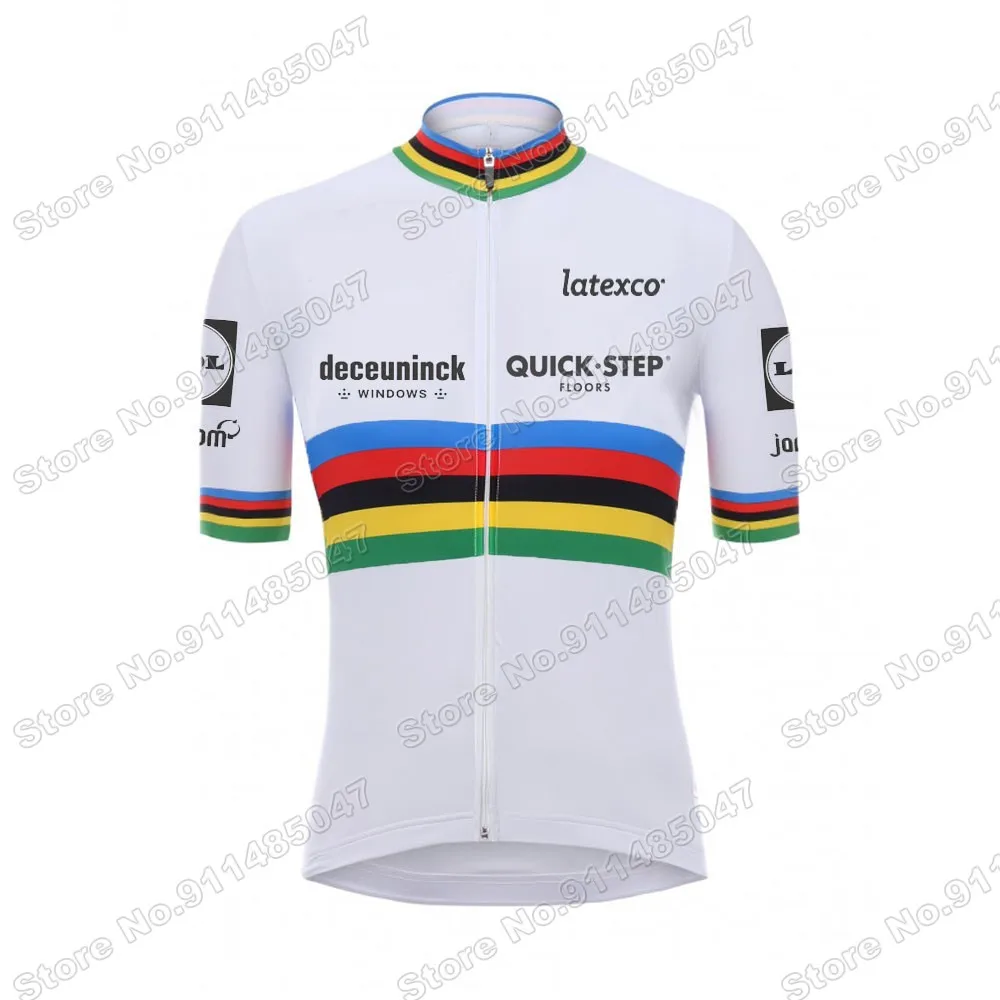 

Quick Step World Champion 2021 Cycling Jersey Set Men Summer Clothing Road Bike Shirts Suit Bicycle Bib Shorts MTB Wear Maillot