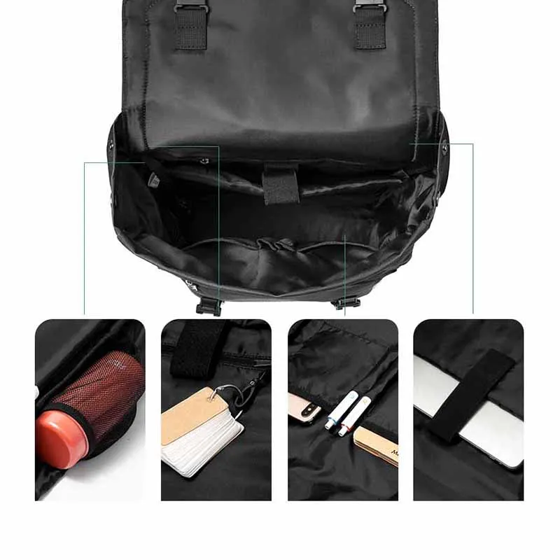 Черный и белый художественный большой рюкзак для ноутбука с принтом мужской