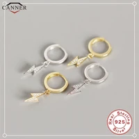 canner 925 sterling silver hoop earrings for women small circle earrings 2019 lightning pendant earring gold color jewelry h40