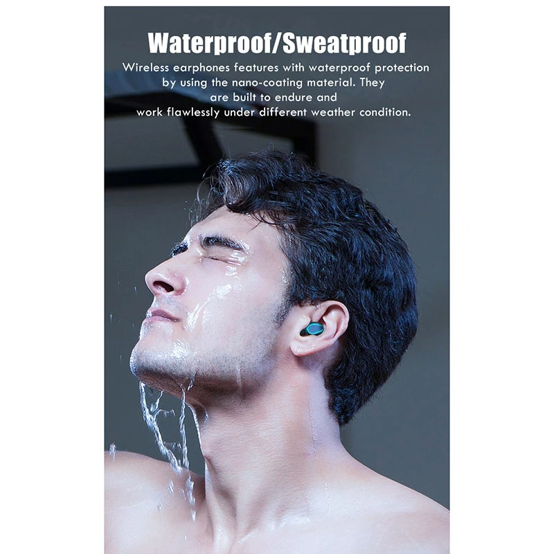 

TWS Bluetooth Earphones with Charging Case Press Control Wireless Headsets 9D HiFi Stereo Bluetooth Earbuds Black