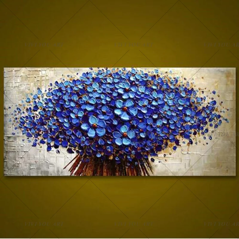 

Abstract Knife 3D Flower Pictures Home Decor Wall Art 100% handmade Flowers Oil Painting on Canvas purple Floral Paintings