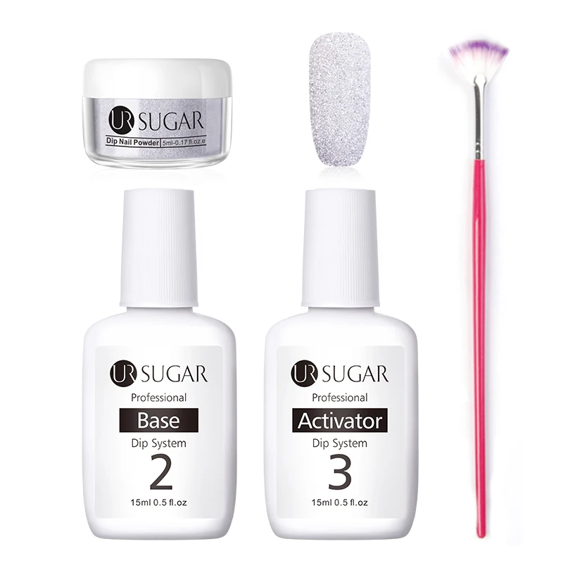 4Pcs set 6 Ur Sugar 5 мл Dip ногтей Порошковая голографическая блеск градиент Сияющий хромированный пигмент погружающийся порошок Набор для украшения ногтей DIY - Цвет: 4Pcs set 6
