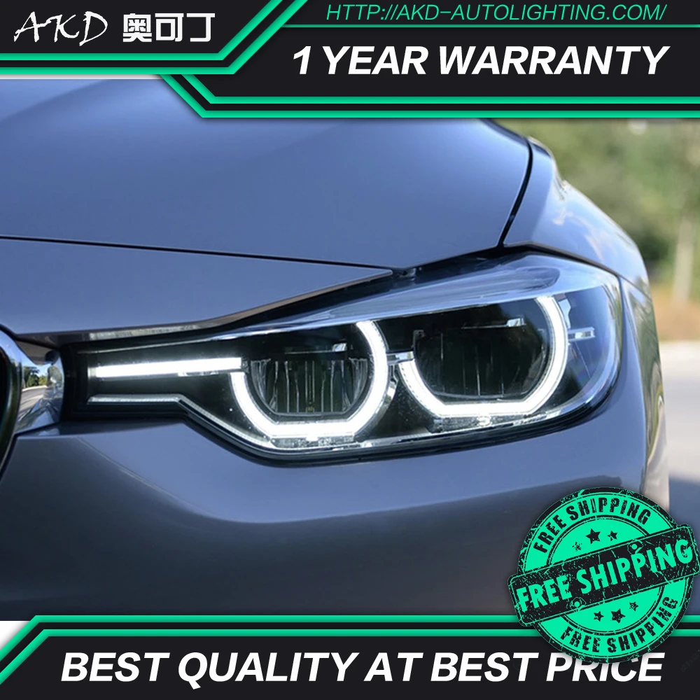 AKD автостайлинг для F30 F35 фары 2013-2016 320i 318i 325i DRL Hid ангельские глазки Биксеноновые