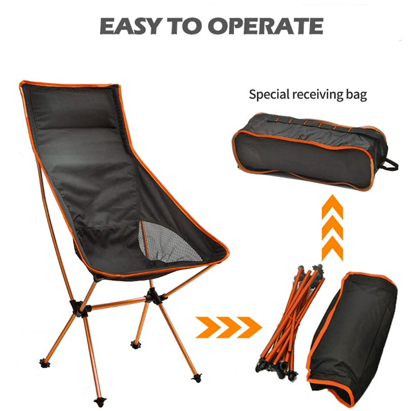 구매 1x 접는 캠핑 의자 가벼운 휴대용 야외 낚시 정원 하이킹 배낭 여행 외부 좌석 스토리지 가방
