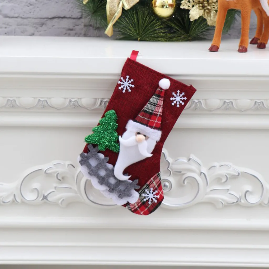 Christmas goods Candy Gift Bag Decoration Props Santa Claus Reindeer Snowman Socks Snowflake Decor Tree Hanging Ornaments F920 | Дом и сад
