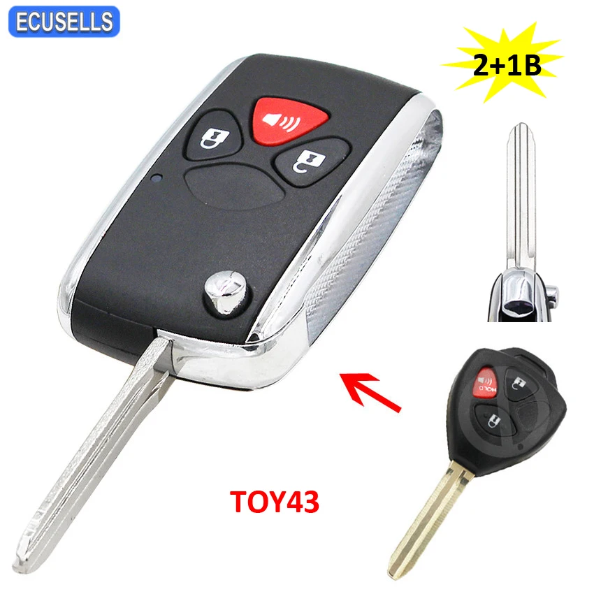 Модифицированный флип 2/3/4 кнопка дистанционного ключа автомобиля чехол для Toyota