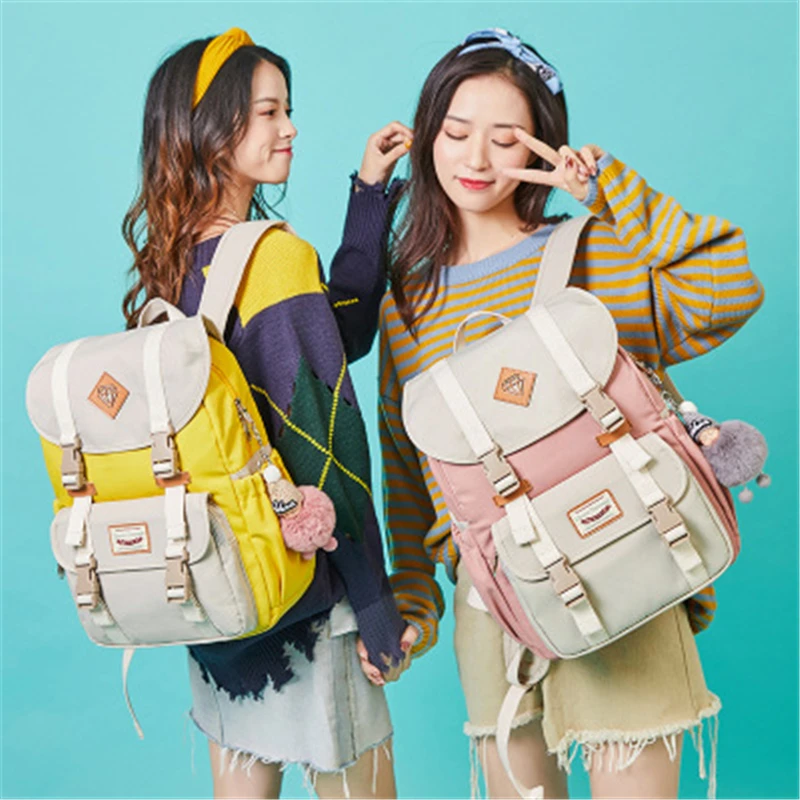 Korean New Junior School Bags For Teenager Girls College Backpack Student Children Bag Concise Waterproof Campus Backpacks