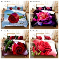 plants and flowers print bedding set rose pattern adults 3d duvet cover queen king size for double bed without sheet and blanket