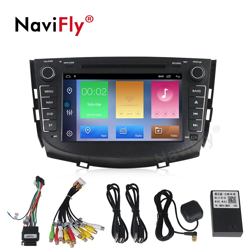 NaviFly Android 9,1 Автомобильный мультимедийный gps радио плеер для Lifan X60 стерео dvd-плеер wifi BT CANBUS четырехъядерный 2 Гб ram 32 ГБ rom FM