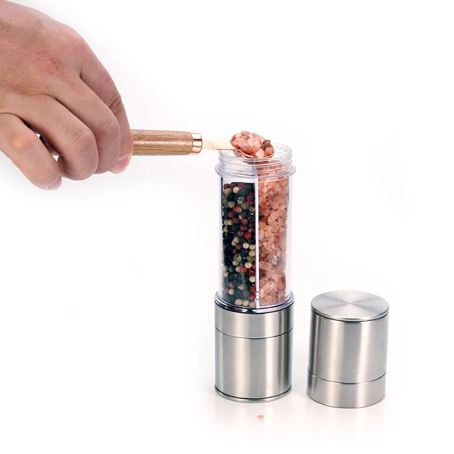 Мельница для перца 2 в 1 из нержавеющей стали, ручная мельница для соли и перца, шлифовальная мельница для приправ, для приготовления пищи, ресторанов
