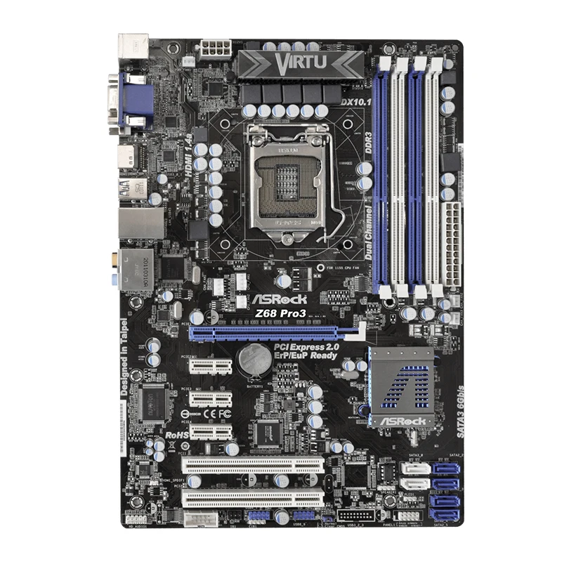 

Материнская плата Z68 Pro3 для настольного ПК ASRock LGA 1155 Intel Z68 DDR3 32 Гб Core i7 i5 i3 ЦП VGA DVI HDMI USB3.0 PCI-E 3,0 X16 ATX