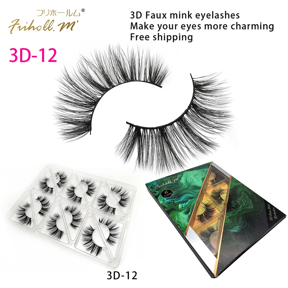 Friholl. m 25 мм накладные ресницы оптом 3D норковые длинные натуральные инструменты