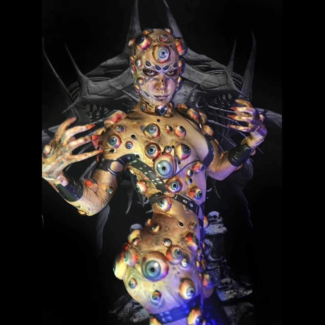 

Halloween Celebration Scary Eye Monster Role Playing Jumpsuits Outfits Sets Women Club Horror Cosplay Costumes Stage Clothes