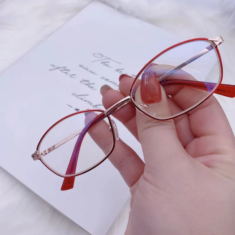 

2020 Luxry Brand Design Reading Glasses Women Anti Blue Light High Quality Oval Metal Frame Eyeglasses +1.0 1.5 2.0 2.5 3.0