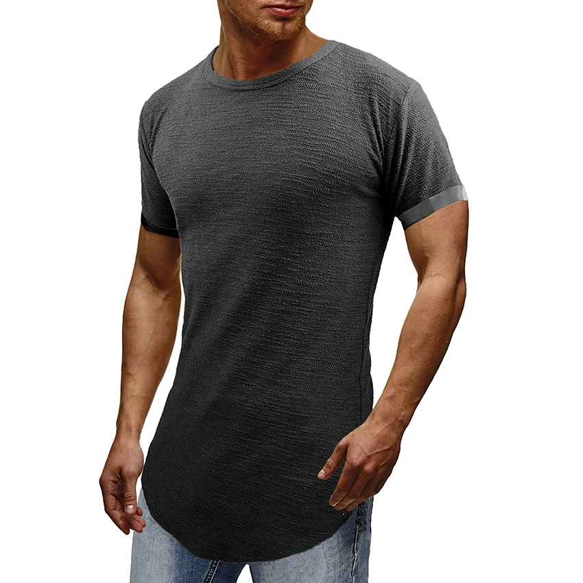 

Stylish T Shirt Men's Male SWAG Solid T-Shirt Curve Hem Fit Slim Streetwear T Shirt Male Hipster Hip Hop t Homme Tops Tee