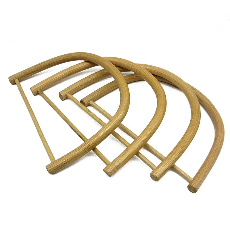 Гладкие бамбуковые круглые ручки для сумок D деревянная сменная сумочка из