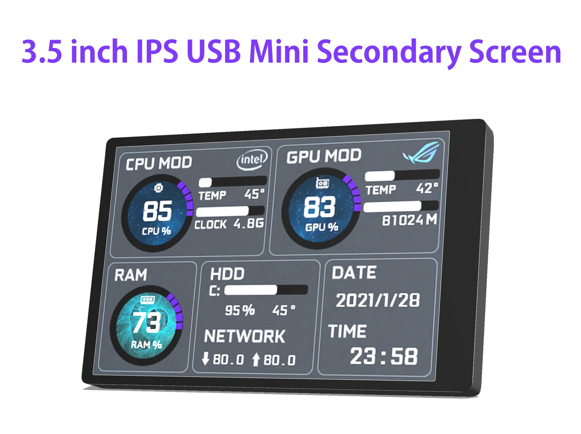 3 5 Дюймовый 320*480 Мини емкостный сенсорный экран IPS модуль для шасси Aida64 USB