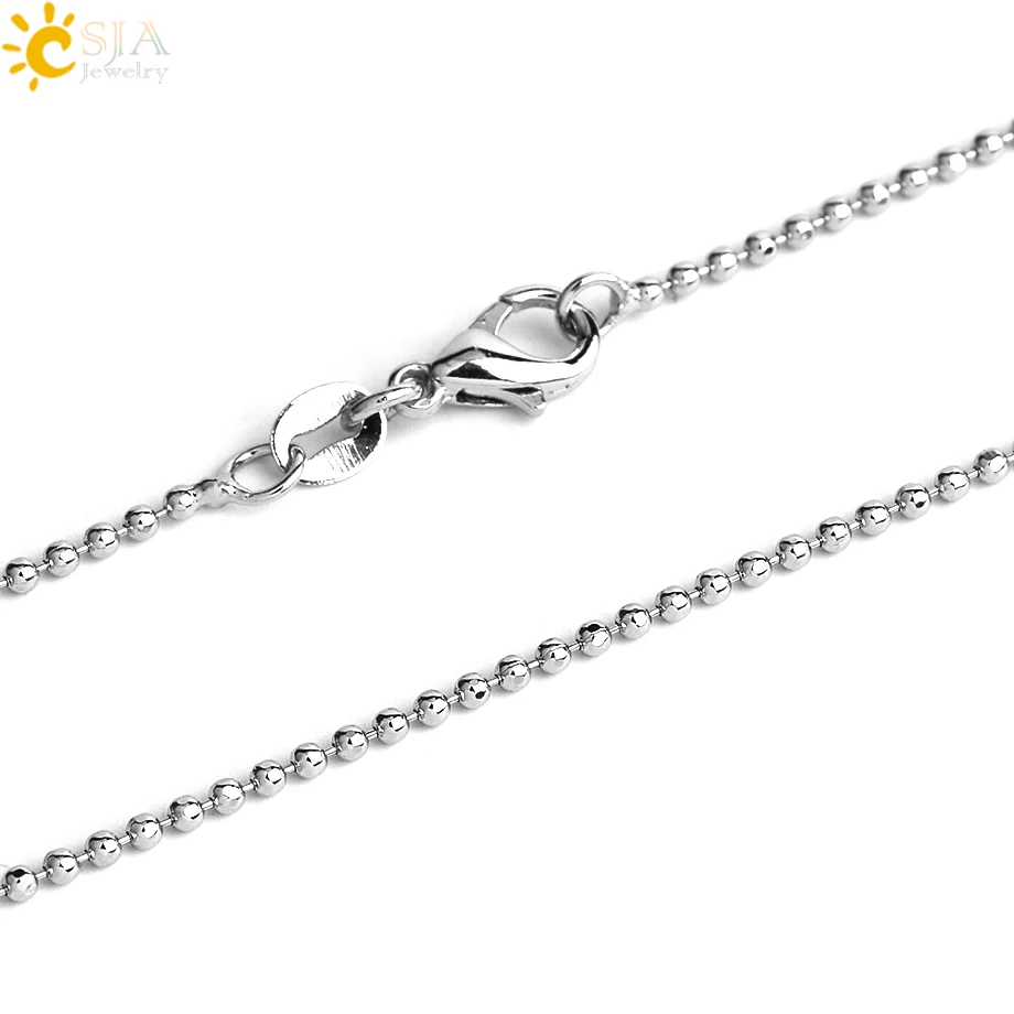 Ожерелье CSJA с круглым кулоном из натурального хрустального камня 5 мм ожерелья