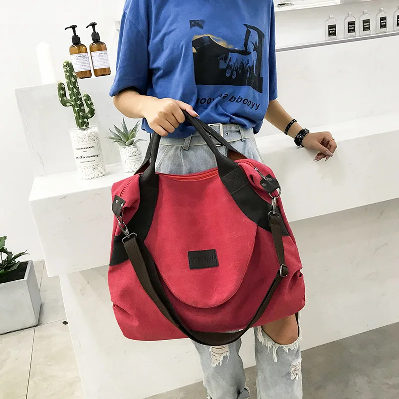 

New Large-capacity Shoulder Diagonal Bag Retro Canvas Bag European and American Style Postman Handbag Wholesale