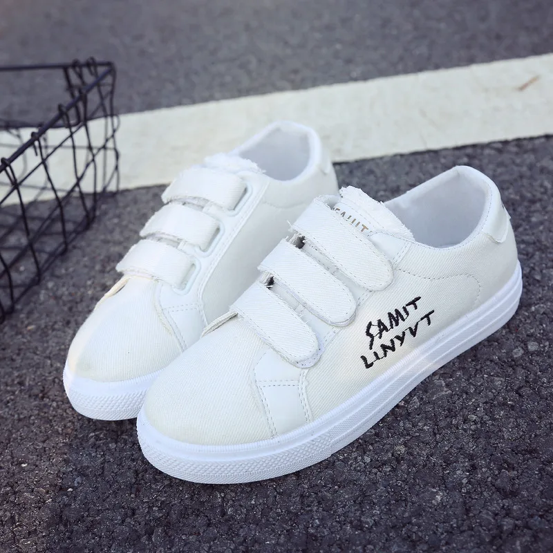 Модные Женская полотняная обувь с вышитыми буквами Повседневная на плоской