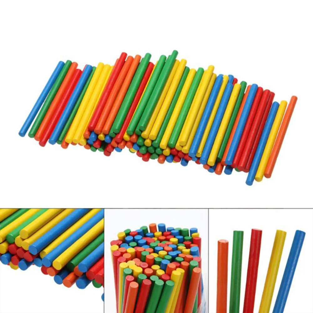 100pcs Colorful Bamboo Counting Sticks Mathematics Montessori Teaching Aids Counting Rod Kids Preschool Math Learning Toy images - 6