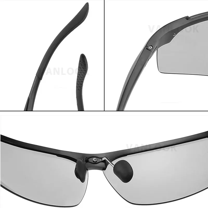 Фотохромные поляризационные солнцезащитные очки линзы хамелеона в алюминиево