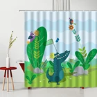 Детская занавеска для душа интересный динозавр Водонепроницаемая 100% полиэфирная ткань ванна декоративный фон для фотосъемки