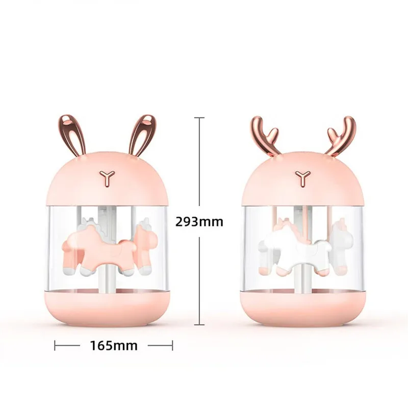 

2021 USB Humidifier 300ml Cute Unicorn Ultrasonic Cool Mist Maker Aroma Air Oil Diffuser Romantic Color LED Lamp Humidificador